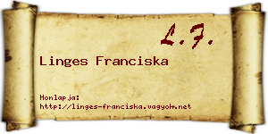 Linges Franciska névjegykártya